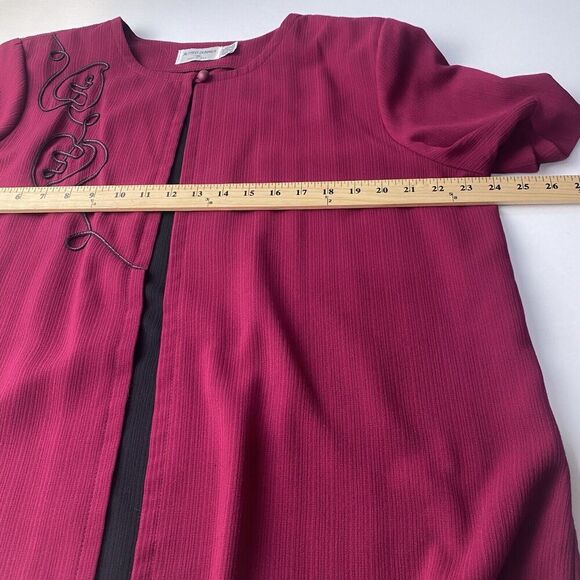Alfred Dunner Womens  Open Front Jacket  Short Sleeve Red Size 18 Made‎ In USA - Picture 5 of 13